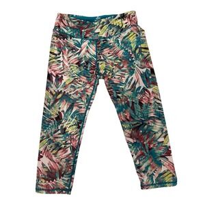 Prana Women's M Tropical Leaf Print Capri Leggings Activewear Pants